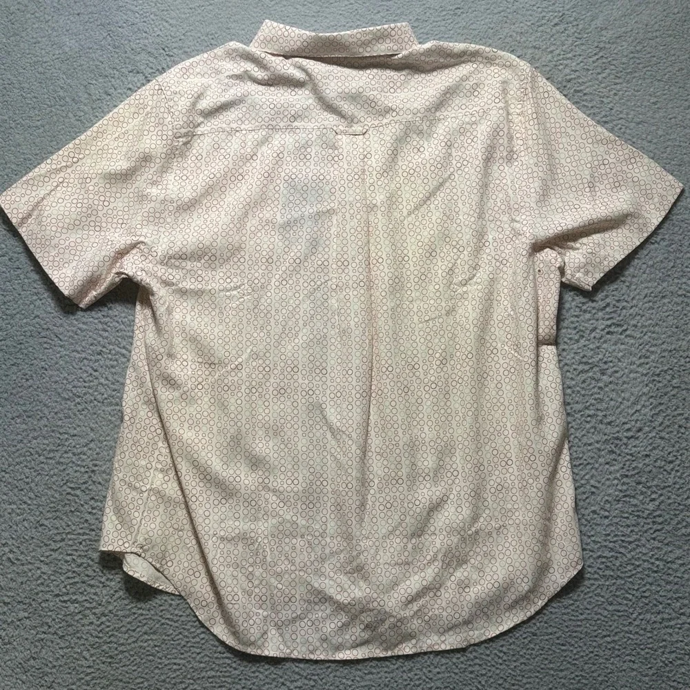 Nat Nast‎ Mens XL American Fit Silk Short Sleeve Button Down Shirt Circles Print
